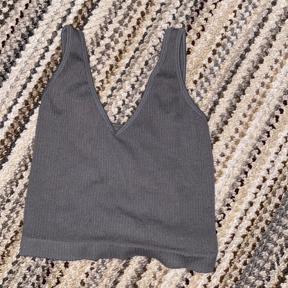 Gray crop top